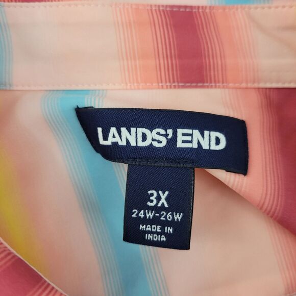 Lands end 3x button down shirt long sleeve blouse womens plus 3631 top - Picture 8 of 10